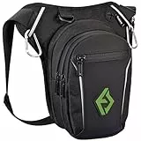 Eshow Pernera Moto Ampliable, Bolsa Pierna con Correas Ajustables y Tira Reflectante para Hombre y Mujer, Riñonera para Viajes Senderismo Ciclismo Montañismo Trabajo Deporte Negro