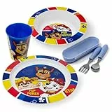 Stor Set de Vajilla Infantil de La Patrulla Canina para Niñas - Plato, Vaso, Bol y Cubiertos Infantiles, Conjunto de Vajilla infantil para Desayuno, Almuerzo y Cena, Reutilizable y Libre de BPA