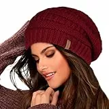 FURTALK Gorro de Mujer Gorro de Invierno cálido con Forro Suave Gorro de Punto con Forro