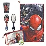 Cerdá Life’s Little Moments | Neceser Infantil niño Spiderman Transparente Impermeable | Bolsa de Aseo Marvel Oficial | Neceser Viaje Escolar, Playa, Deporte y Colegio pequeño | Necessaire niño