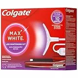COLGATE Max White Ultimate Kit de Blanqueamiento Dental LED en Casa, Seguro para el Esmalte, Revierte hasta 20 Años de Manchas, Incluye Pincel Blanqueador