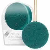 FOREO LUNA 4 body cepillo de cuerpo - Cuidado de toda la piel - Exfoliante para cuerpo - Mejora la absorción de las lociones - Herramienta de drenaje linfático premium - Impermeable - Evergreen