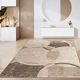 Paco Home Alfombra Salón Pelo Corto Vintage Motivo Geométrico Moderno Marrón Beige, tamaño:160x220 cm, Color:Marrón 4