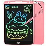 JOEAIS Tableta de Escritura LCD de 10 Pulgadas, Bloc de Dibujo Electrónico Portátil para Aprender, Garabatear y Tomar Notas, Regalo de Navidad y Cumpleaños para Niños y Niñas (Rosa)
