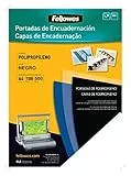 Fellowes 54772 - Portadas para encuadernar de polipropileno, A4, negro