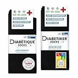 SOXCO 10 Pares Calcetines Diabéticos para Hombre, Longitud hasta la Pantorrilla, Negros 43-46