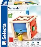 SELECTA PLAY- Selecta Caja DE CLASIFICACIÃ“N VARIANTO, Juego DE Habilidad MOTORA Does Not Apply clasificación y ensamblaje de Madera (15 cm), Color, One Size (Schmidt Spiele GmbH 62019)