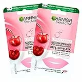 Garnier Skinactive - Mascarilla para labios secos de tela con sabor a cereza – 2 paquetes con 1 tratamiento desechable