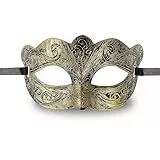 Sibba Máscara de Baile de Máscaras para Hombre Disfraz de Fiesta Veneciana Disfraz Vintage de Halloween Máscara de Mardi Gras Máscara de Navidad para Disfraces Cosplay Bailes Carnaval Negro Oro