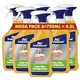 Mr Proper Professional, Limpiador Spray, Desengrasante Intensivo, 4,5L (6 x 750ml), Elimina hasta el 100% de la grasa de las cocinas profesionales
