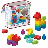 Mega Bloks Bolsa clásica con 60 Bloques de construcción, Juguetes bebés 1 año (Mattel DCH55)