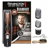 Remington Recortadora de Barba Beard Kit, Barbero con Cable e Inalámbrico, Cuchillas de Titanio, 3 Peines Ajustables, Cepillo para Barba y Tijeras, 90 min Autonomía, Batería de Litio, MB4046