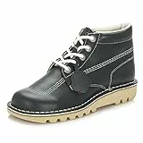 Kickers Hombres Kick Hi Core Marino/Natural Cuero Botas-UK 6.5