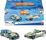 Hot Wheels Pack 2 Coches de Juguete de Carreras, Tira hacia atrás del Coche y Suelta, con Puerta, capó o Maletero Que se abren, Modelos Surtidos, +3 años, Los Modelos Pueden Variar, HPR91