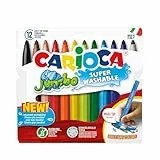 Carioca - Bolsa de cartón con 12 rotuladores de colores Jumbo (40565)