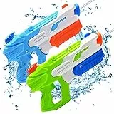 Delycazy Pistola de Agua Niños, 2 Piezas Pistola de Agua Potente con 10 Metros Largo Alcance 650ML Piscina Playa Juguete al Aire Libre para Adultos
