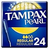 Tampax Tampones Pearl Regular Con Aplicador Suave, Pack de 24, 3 en 1 Protección Antifugas, Comodidad Y Fácil Inserción
