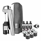 Coravin Sistema de conservación de vino Timeless Six Plus - Ahorrador de vino por copa - Aireador de vino, 3 cápsulas de argón puro, 6 tapones de rosca, aguja de limpieza y estuche de transporte