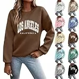Sudadera genérica para mujer con estampado de letras, manga larga, cuello redondo, otoño, invierno, algodón, holgada, informal, deportiva, ropa de calle, sin capucha, blusa, tops, 1 azul, S