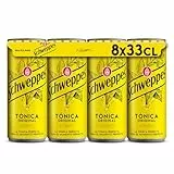 Schweppes Tónica Original, Bebida Refrescante - Lata, Pack 8x33cl