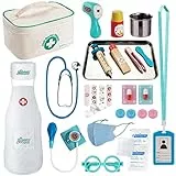 EFO SHM Maletin Medicos Juguete Madera Accesorios Juego de rol Regalos Doctora Juegos de Imitacion Regalos para Niñas Niños 3 4 5 6 Años