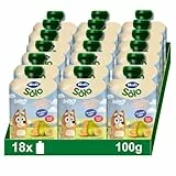 Hero Baby Mi Fruta Bolsita de Fruta con Naranja, Plátano, Pera y Galleta - Para Bebés a Partir de los 12 Meses - Pack de 18 x 100 g (embalaje puede variar)