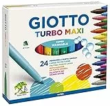 GIOTTO Turbo Maxi, Rotuladores Súper Lavables, Punta Maxi, Punta 5mm, Colores Surtidos, 24 uds.