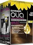 Garnier Olia coloración permanente sin amoniaco para un olor agradable con aceites florales de origen natural - Capuccino 5.3, El embalaje puede variar