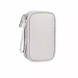 Bolsa Cables de Viaje, Organizador de Cables, 3 Capas Bolsa Cables Organizador Estuche de Electrónicos Accesorios Cable Organizer Bag para Cable USB, Powerbank, Tarjetas de Memoria Gris