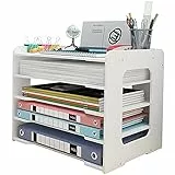 Organizador de Escritorio con bandejas para Cartas, Soporte para Documentos A4, para archivar Documentos en casa, Oficina, Escuela (diseño de 5 estantes)
