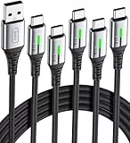 INIU Cable USB C Carga Rapida 3,1A, [5 Pack] QC3,0 Cable USB A USB C, Cable Tipo C Trenzado de Nilón para iPhone 16 15 Pro Max Samsung S20 S10 S9 Note 10 9 8 Huawei Xiaomi (2+2+1+1+0.5m) etc.