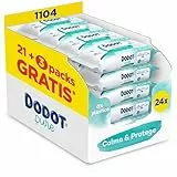 Dodot Toallitas Pure Calma & Protege Para Bebé, 1104 Toallitas (24 Pack De 46 Unidades), Ayuda a restaurar el pH natural de la piel, 99% Agua, Sin plástico