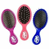 Wet Brush Paquete múltiple de cepillo desenredante de pelo con cerdas suaves IntelliFlex, cepillo de pelo perfecto para hombres, mujeres y niños, mini desenredante de viaje, paquete de 3 (rosa,