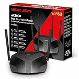 Mercusys Routeur WiFi 6 3000Mbps, Routeur WiFi Bi-Bande, 4 Ports RJ45 Gigabit, 4 antennes 5dBi, MU-MIMO, WPA3, Connexion intelligente, Contrôle Parental, Technologie BSS Color, MR3000X