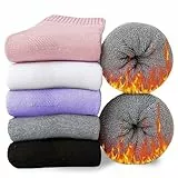 MOSOTECH Calcetines Termicos de Mujer, 5 Pares Calcetines Invierno Cálidos de Confort Casual, Talla única 35-42