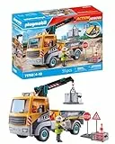 PLAYMOBIL | Action Heroes | Camión de Obra con grúa | Juguetes de construcción para niños | Set de construcción | para niños a Partir de 4 años | 71750