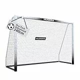 HUDORA Portería de fútbol Pro Tect Advanced – Portería de fútbol Exterior con Red y Revestimiento Impermeable para niños y Adultos – Fácil Montaje en el jardín – Portería con Cremallera, 240 x 160