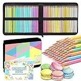 Melifluo 50 Lápices de Colores Pastel, Lapices Colores Macaron para Colorear para Adultos, Dibujar y Dibujar con Estuche con Cremallera