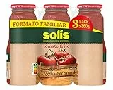 SOLÍS Tomate Frito Clásico Tripack Frasco Cristal - Sin Gluten - Pack de 3 x 360g