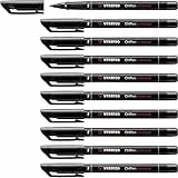 STABILO Marcador permanente OHPen - Caja con 10 unidades color negro - Punta fina