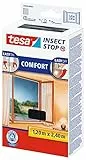 tesa Insect Stop Malla Mosquitera COMFORT para Ventanas Francesas - Mosquitera Autoadhesiva sin Necesidad de Taladrar - Gris Antracita, 120 cm x 240 cm