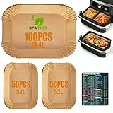 200 Piezas Papel para Freidora de Aire para Ninja AF500EU Air Fryer, Papel Horno para Freidora sin Aceite, Rectángulo de Desechable Antiadherente para Ninja AF500EU Air Fryer 5,2-10,4 L