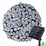NEXVIN Guirnalda Luces Exterior Solar 22M 200 LED Luces Navidad Exterior Solares Blancas,Cadena de Luci Navidad, 8 Modos, Decorativas Impermeable para Arbol, Patio, Jardin