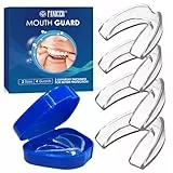 4 Piezas Ferula Descarga Bruxismo, Kit de Protección Dental,2 Tamaños Mejora La Férula para Roncar, Prevenir el Bruxismo y Roncar,con Caja de Higiene,Unisexo