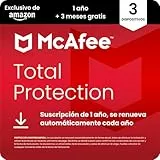 McAfee Total Protection para 3 dispositivos 2025, 15 meses | Antivirus, VPN, software de seguridad, gestor de contraseñas | Suscripción con renovación automática | Descargar