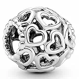 Pandora Icons Dije calado de plata con forma de corazón