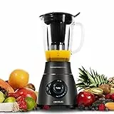 Cecotec Batidora de Vaso Power Black Titanium 2500MAX Smart. 2500W Maxima Potencia, Jarra Termorresistente 1,8L, 3 Programas, Cuchilla de 6 Hojas, Recubrimiento de Titanio Negro, Filtro Licuados
