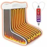 Qfun Calienta Pies Electrico, Calentamiento Rápido Calentador de Pies con 6 Niveles de Temperatura y 4 Temporizadore, Calientapiés Casa para Adultos con Forro Extraíble y Lavable, Apagado Automático