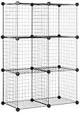 Amazon Basics Estantes de Almacenamiento, Seis Cubos, de Alambre, 6 ripiani, Negro, 37 D x 77 W x 114 H cm