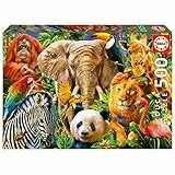 Educa - Puzzle de 500 Piezas para Adultos | Collage Animales Salvajes. Incluye Pegamento Fix Puzzle. A Partir de 11 años (19550)